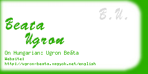 beata ugron business card