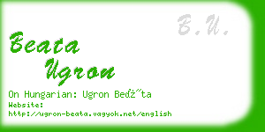 beata ugron business card